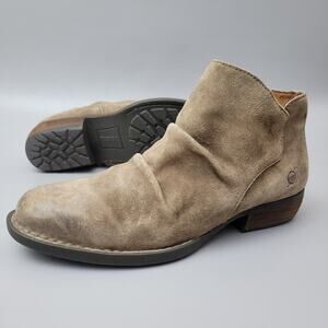 Born Women's Falco Boot Size 8 Tabacco Brown Suede Distressed Boho Bootie